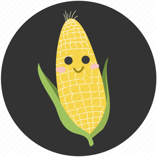 Cartoon, corn, delicious, food, ingredient, vegetable, vegetarian icon - Download on Iconfinder