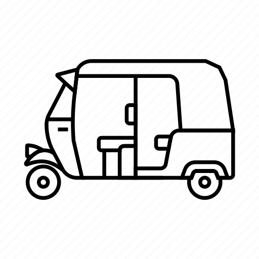 Vehicle, side, view, auto rickshaw, rickshaw, tuk-tuk, transport icon - Download on Iconfinder