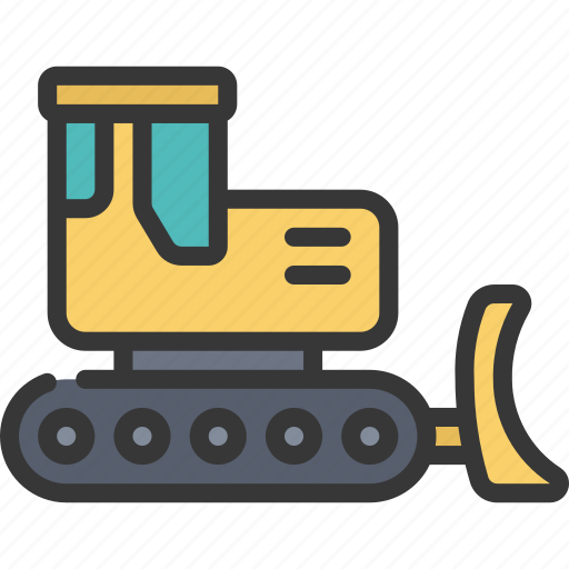 Bulldozer, transportation, vehicle, construction, excavation icon - Download on Iconfinder