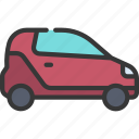 two, person, car, transportation, vehicle, smart, small