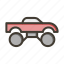 monster truck, heavy, pickup, automobile, transport