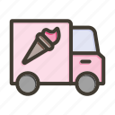 icecream van, cream, ice, truck, cone