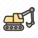 excavator, bulldozer, digger, vehicles, machine