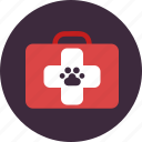 aid, animal, first, help, paw, red, veterinary