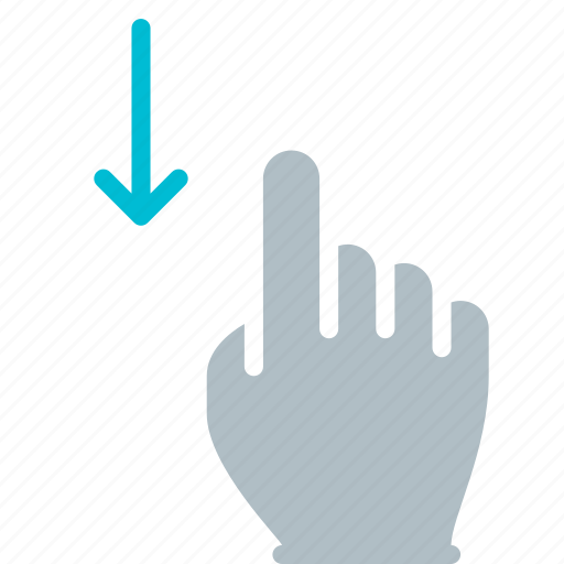 Down, finger, gesture, hand, swipe, touch icon - Download on Iconfinder