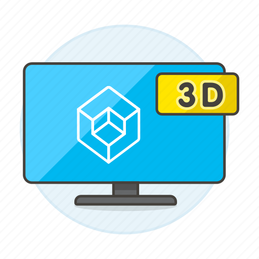 3d, modern, smart, television, tv, video, widescreen icon - Download on Iconfinder