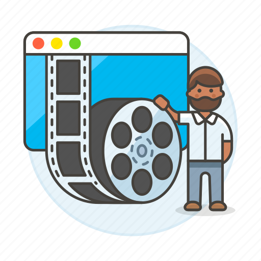 Media, editor, video, roll, film, male, player icon - Download on Iconfinder