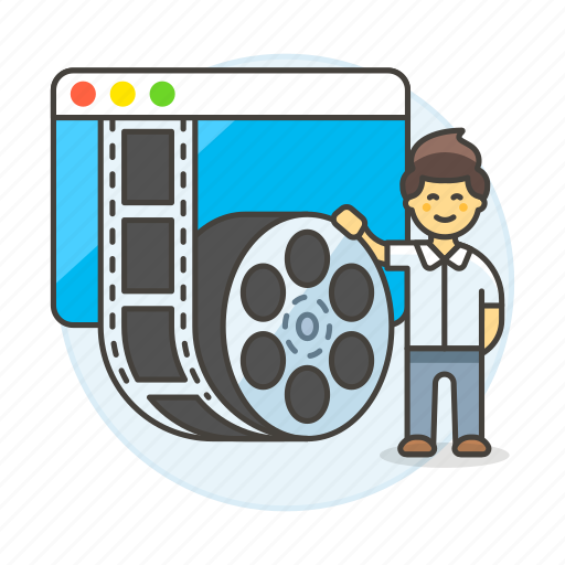 Media, editor, video, roll, film, male, player icon - Download on Iconfinder