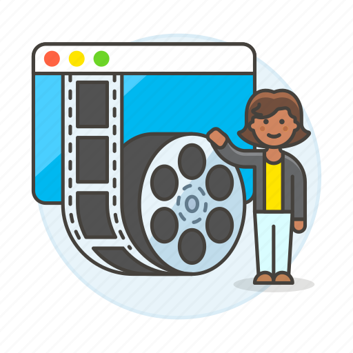 Editor, female, film, media, movie, player, roll icon - Download on Iconfinder