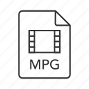 moving picture experts group, mpg document, mpg file icon, mpg format, mpg icon, mpg, mpeg video file