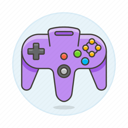 Consoles, controller, game, gamepad, nintendo, purple, retro icon - Download on Iconfinder