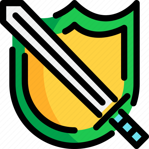 Game, item, rpg, shield, sword, video, weapon icon - Download on Iconfinder