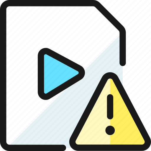 Video, file, warning icon - Download on Iconfinder