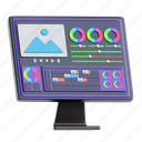 grading, color grading, multimedia, video production, 3d icon, 3d illustration, 3d render, video