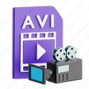 video, file, video file, multimedia, video production, 3d icon, 3d illustration, 3d render