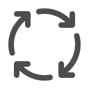 arrows, loop, process, round