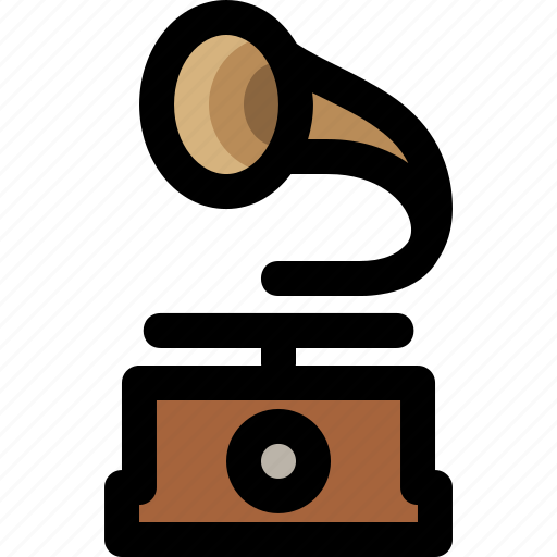 Antique, classic, gramophone, music, player, vintage, vinyl icon - Download on Iconfinder