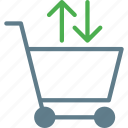 arrow, buy, cart, fetch, shopping, trolley
