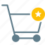 buy, cart, favorite, shopping, star, trolley 