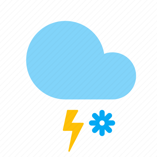 Cloud, forecast, lightning, snow, storm, weather icon - Download on Iconfinder