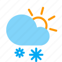 cloud, day, forecast, snow, snowflake, sun, weather