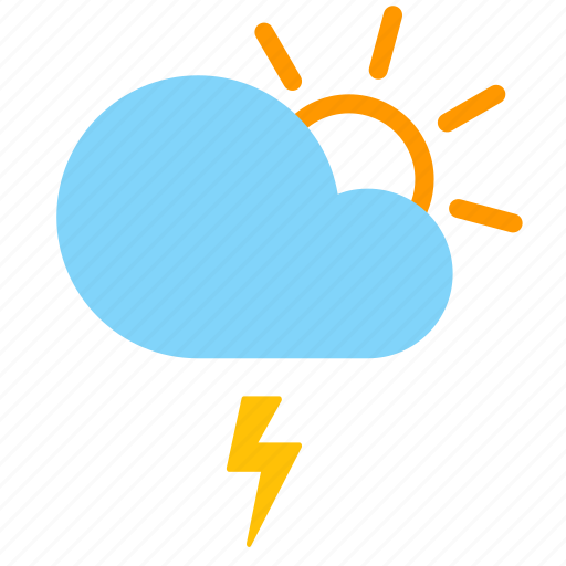 Cloud, day, forecast, lightning, sun, weather icon - Download on Iconfinder