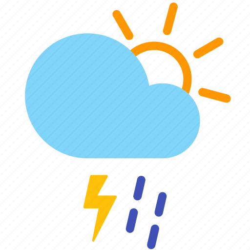Cloud, day, lightning, rain, shower, thunderstorm, weather icon - Download on Iconfinder
