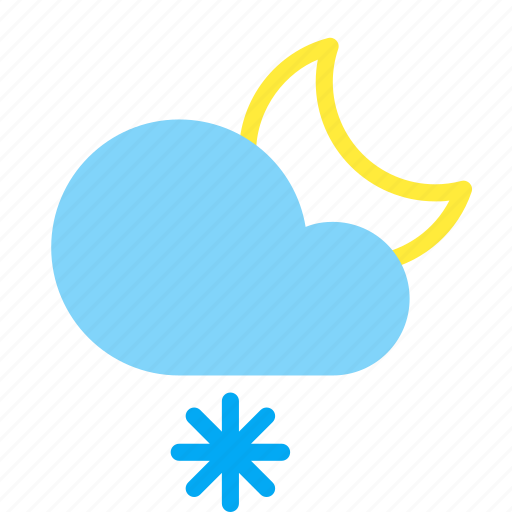 Cloud, frosty, moon, night, snow, snowflake, weather icon - Download on Iconfinder