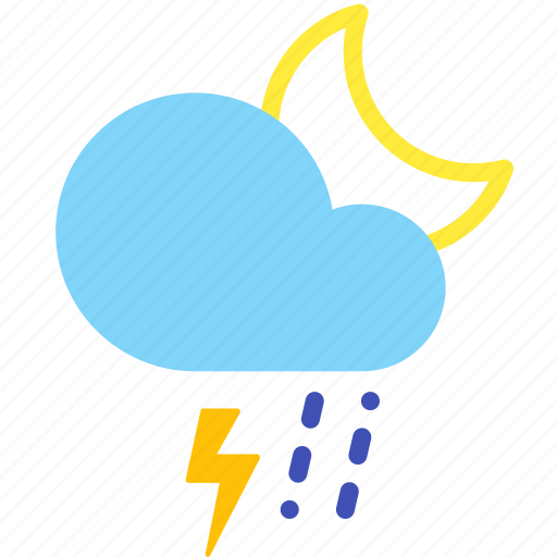 Cloud, lightning, night, rain, sleet, storm, weather icon - Download on Iconfinder
