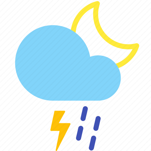 Cloud, lightning, night, rain, shower, thunderstorm, weather icon - Download on Iconfinder