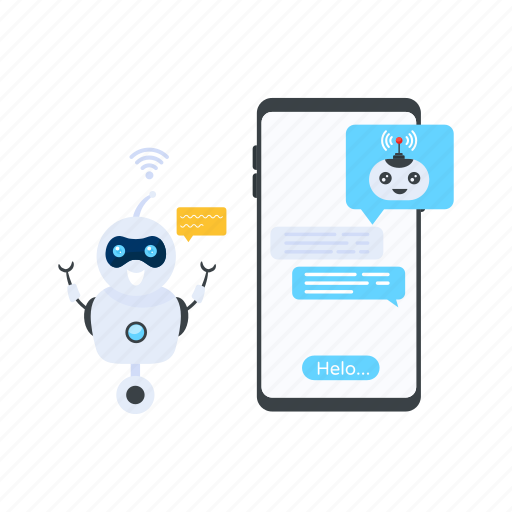 Mobile controlled robot, wireless robot, chatting robot, talking robot, robot assistant illustration - Download on Iconfinder