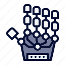 virtual, reality, icon, pack, bionic, hand