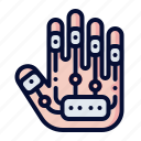 virtual, reality, icon, pack, wired, gloves