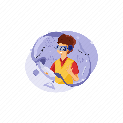 Headset, reality, virtual, innovation, entertainment, futuristic, glasses illustration - Download on Iconfinder