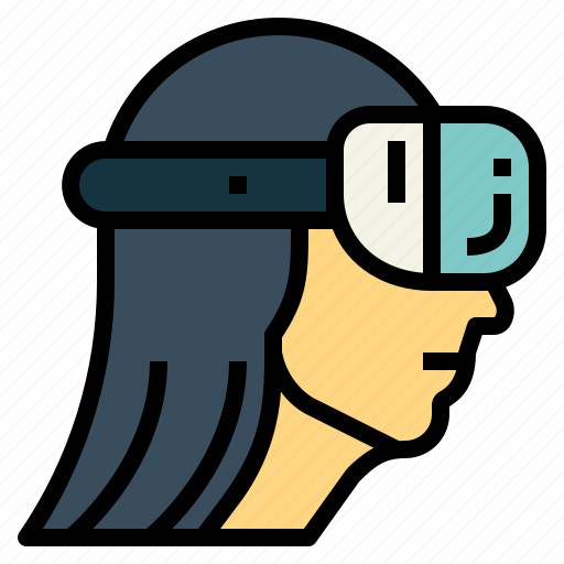 Glasses, head, vr, woman icon - Download on Iconfinder