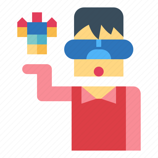 Boy, glasses, playing, robot, vr icon - Download on Iconfinder