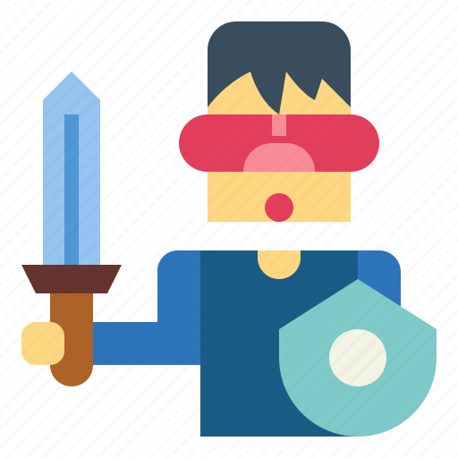Glasses, playing, shield, sword, vr icon - Download on Iconfinder