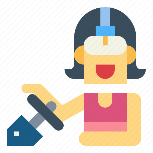 Drive, glasses, playing, vr, woman icon - Download on Iconfinder