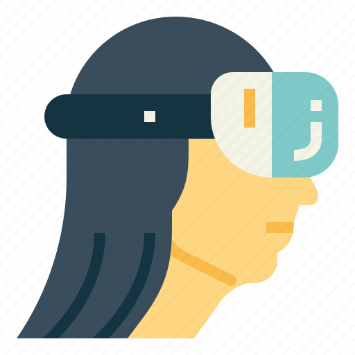 Glasses, head, vr, woman icon - Download on Iconfinder