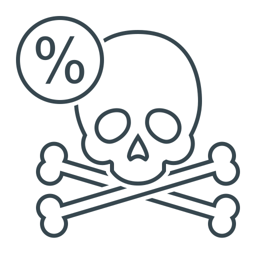Death, percent, rate, rates, skull, virus icon - Free download