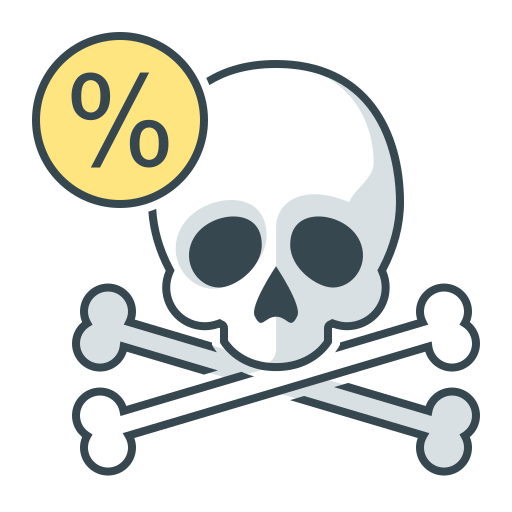 Death, percent, rate, rates, skull icon - Free download