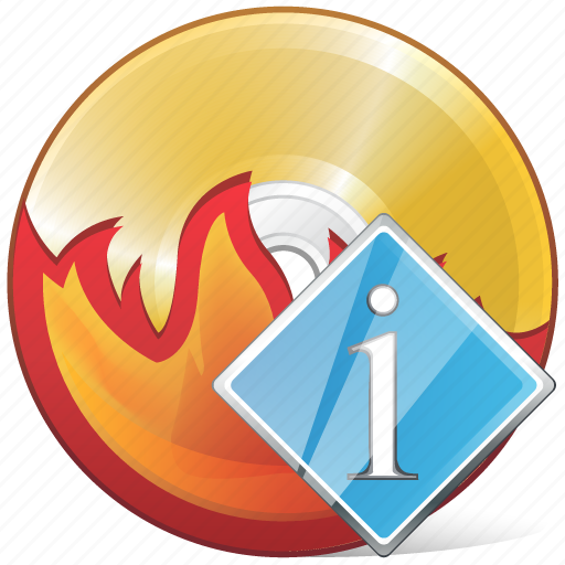 Burn, cd, compact, disc, disk, dvd, info icon - Download on Iconfinder