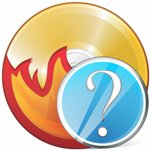 Burn, cd, compact, disc, disk, dvd, question icon - Download on Iconfinder