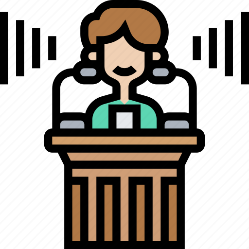 Speech, platform, speaker, conference, press icon - Download on Iconfinder