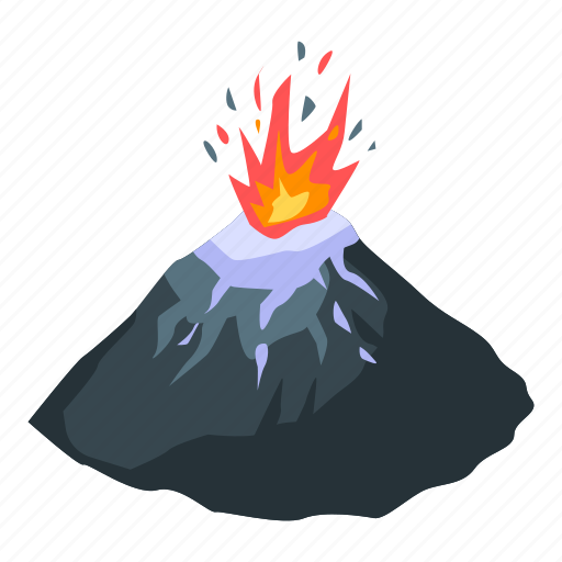 Active, cartoon, isometric, logo, nature, silhouette, volcano icon - Download on Iconfinder