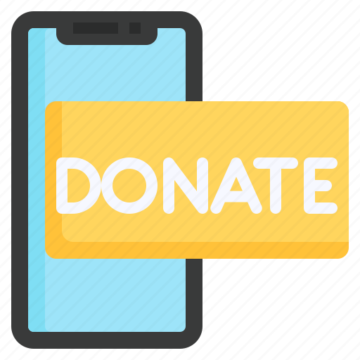 Donation, by, phone, charity, help, online, mobile icon - Download on Iconfinder