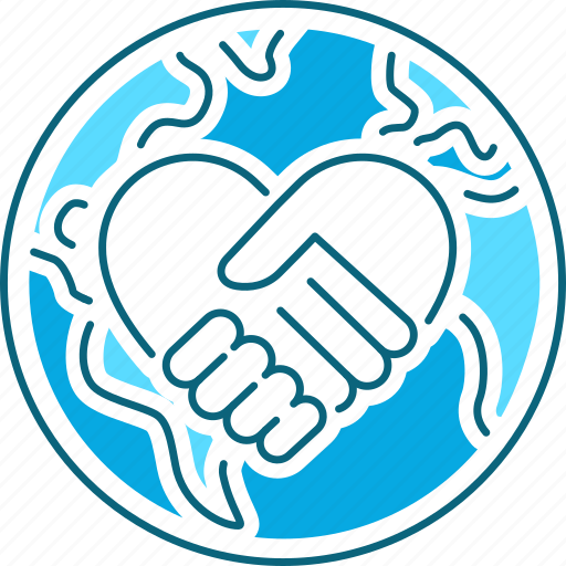 Volunteering, community, handshake, planet icon - Download on Iconfinder