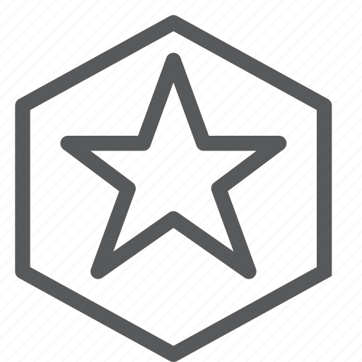Hexagon, star, award, badge, medal, prize, ribbon icon - Download on Iconfinder