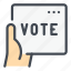 vote, voting, election, hand, tablet, online, website 