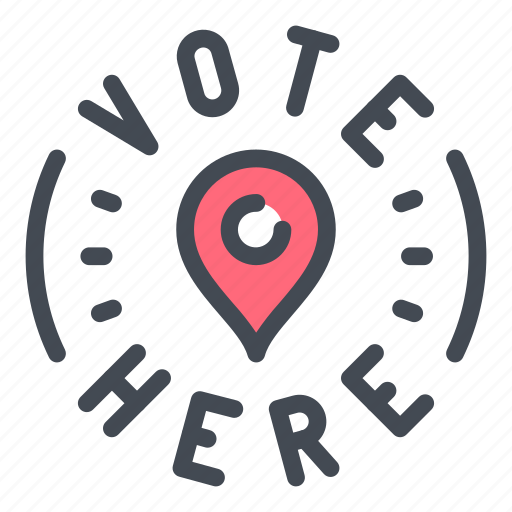 Vote, voting, election, here, location, place, address icon - Download on Iconfinder